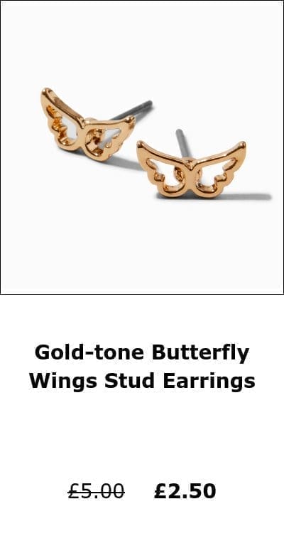 Gold-tone Butterfly Wings Stud Earrings