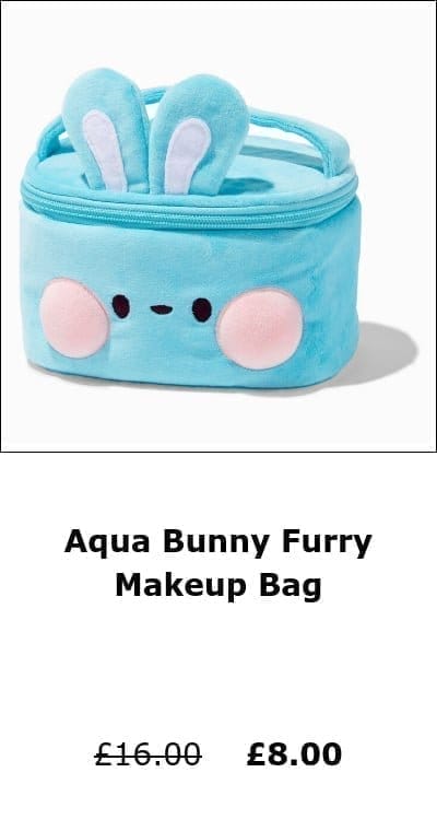 Aqua Bunny Furry Makeup Bag