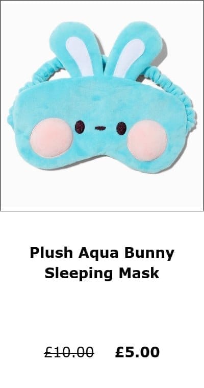 Plush Aqua Bunny Sleeping Mask