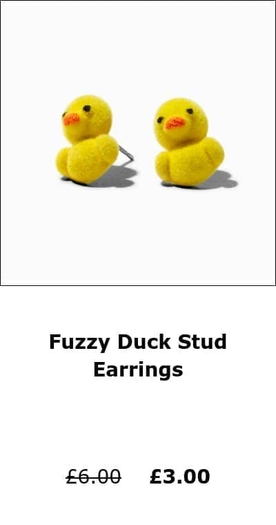 Fuzzy Duck Stud Earrings