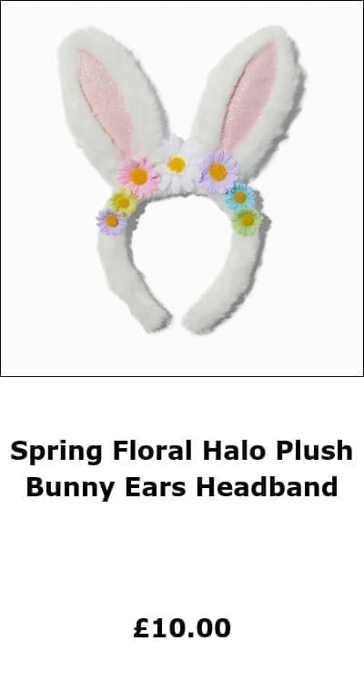 Spring Floral Halo Plush Bunny Ears Headband