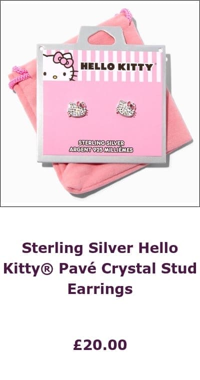 Sterling Silver Hello Kitty® Pavé Crystal Stud Earrings