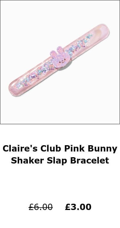 Claire's Club Pink Bunny Shaker Slap Bracelet