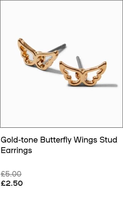 Gold-tone Butterfly Wings Stud Earrings