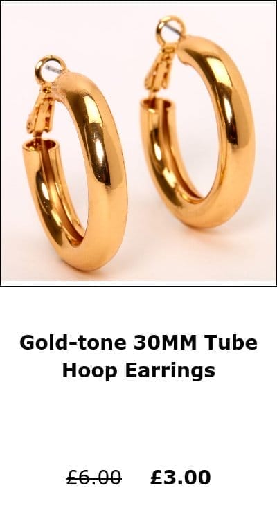 Gold-tone 30MM Tube Hoop Earrings
