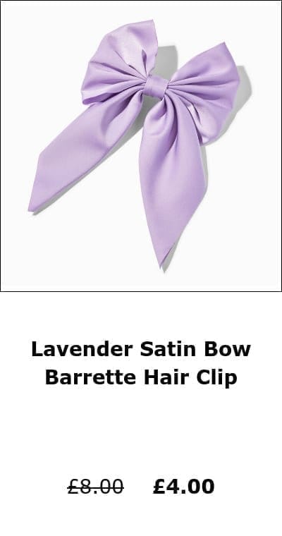 Lavender Satin Bow Barrette Hair Clip