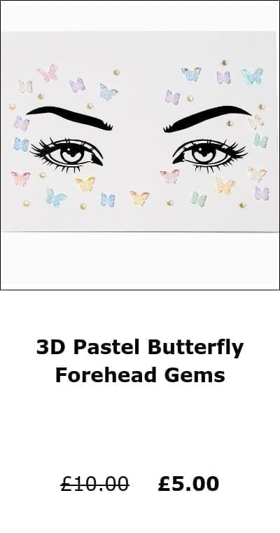 3D Pastel Butterfly Forehead Gems