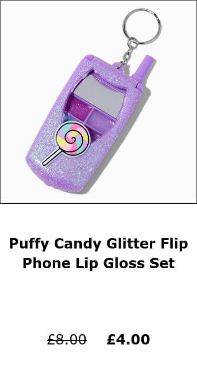 Puffy Candy Glitter Flip Phone Lip Gloss Set