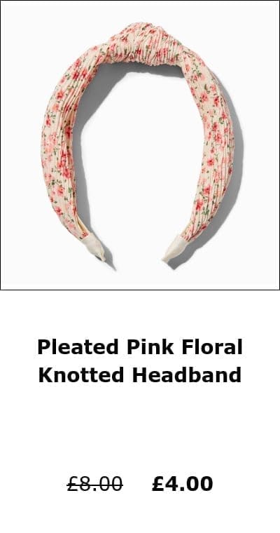 Pleated Pink Floral Knotted Headband