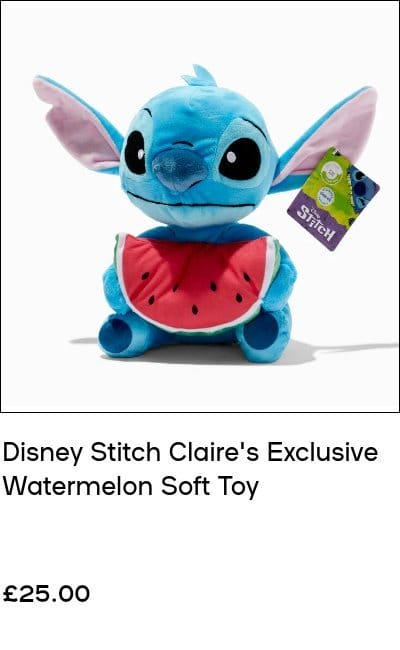 Disney Stitch Claire's Exclusive Watermelon Soft Toy