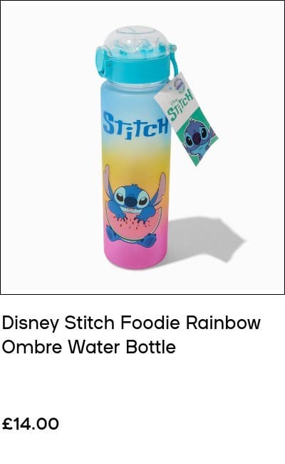 Disney Stitch Foodie Rainbow Ombre Water Bottle