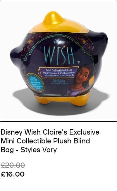 Disney Wish Claire's Exclusive Mini Collectible Plush Blind Bag - Styles Vary