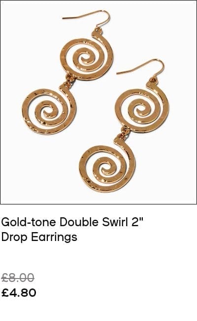 Gold-tone Double Swirl 2" Drop Earrings