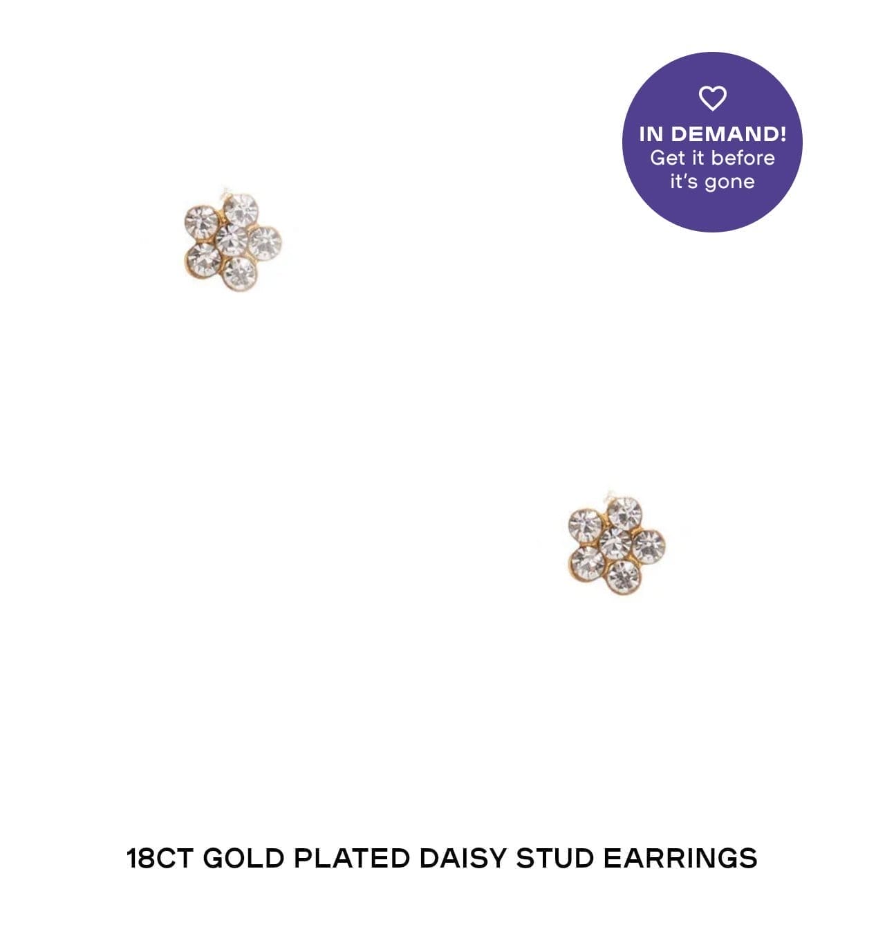 18ct Gold Plated Daisy Stud Earrings