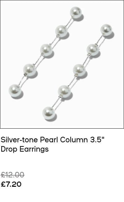 Silver-tone Pearl Column 3.5" Drop Earrings