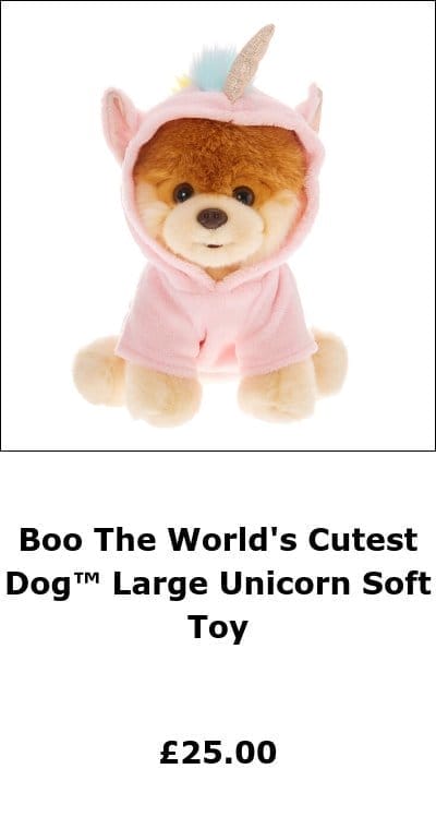 Boo The World's Cutest Dog™ Large Unicorn Soft Toy