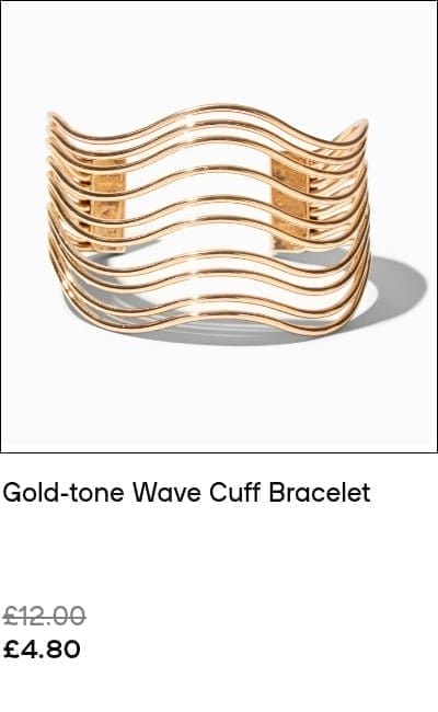 Gold-tone Wave Cuff Bracelet