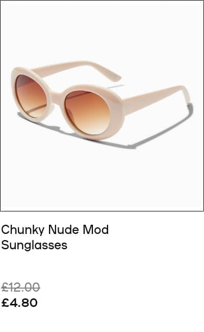 Chunky Nude Mod Sunglasses