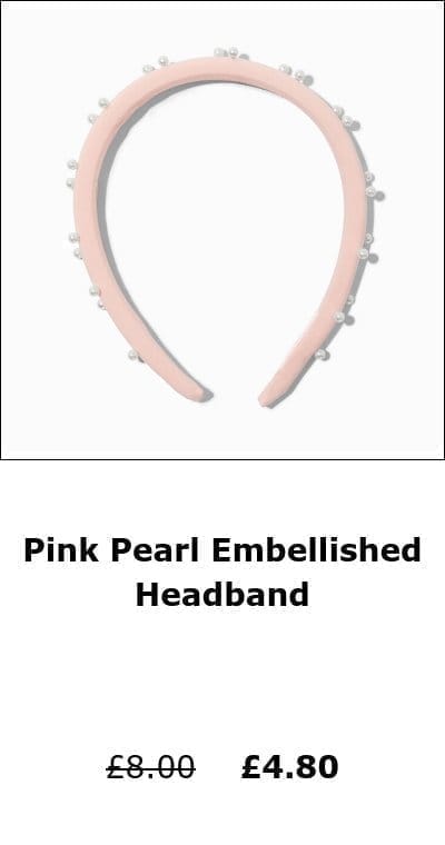 Pink Pearl Embellished Headband