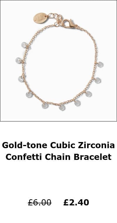 Gold-tone Cubic Zirconia Confetti Chain Bracelet