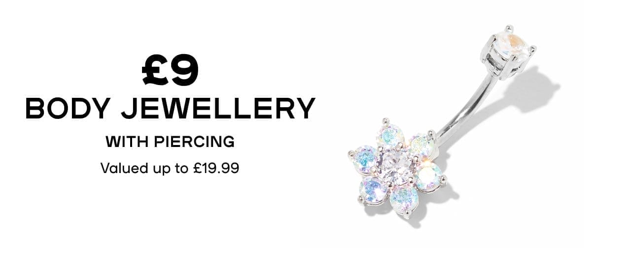 £9 Body Jewellery With Piercing Valued up to £19.99