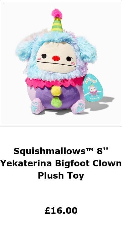 Squishmallows™ 8'' Yekaterina Bigfoot Clown Plush Toy