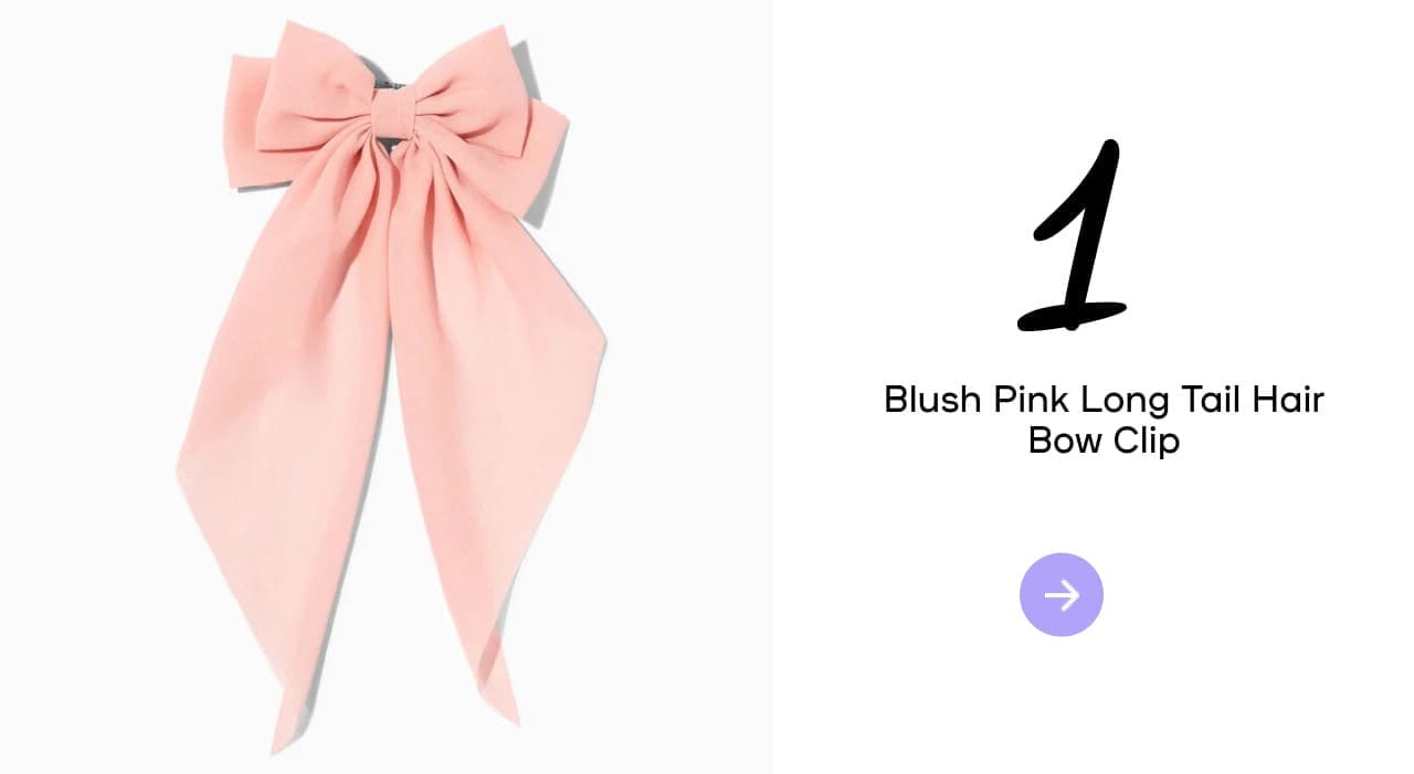 Blush Pink Long Tail Hair Bow Clip