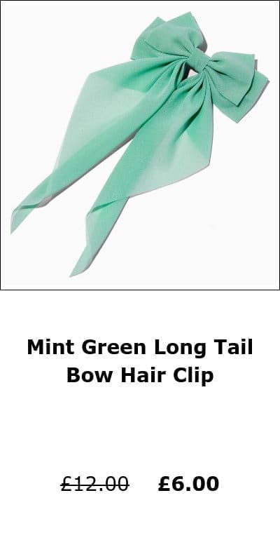 Mint Green Long Tail Bow Hair Clip