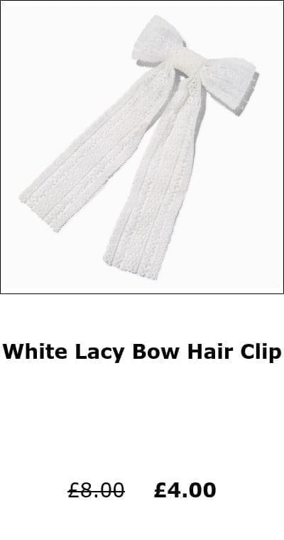 White Lacy Bow Hair Clip