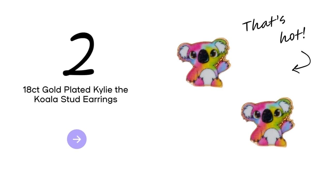 18ct Gold Plated Kylie the Koala Stud Earrings