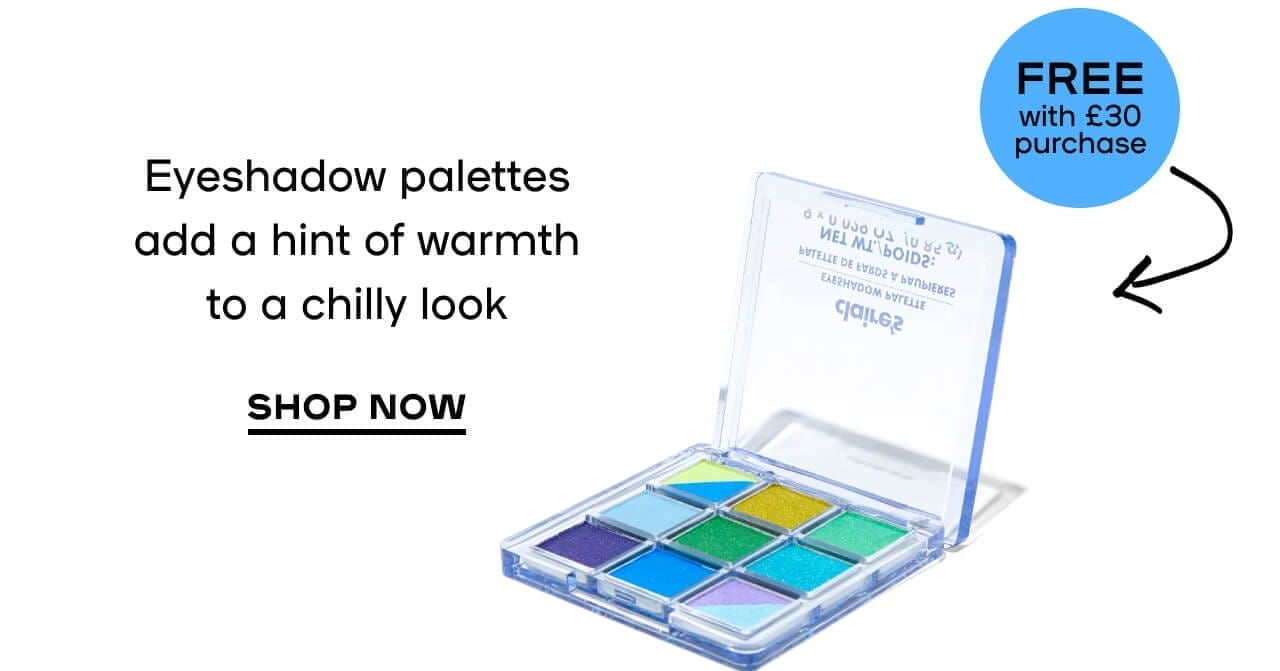 Eyeshadow palettes add a hint of warmth to a chilly look