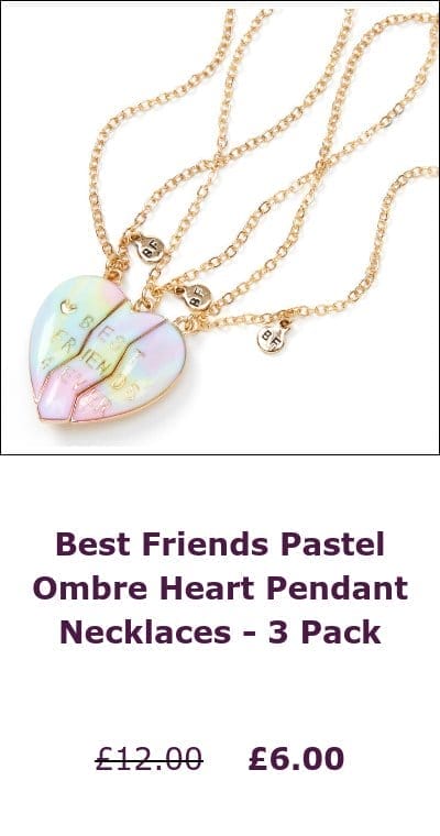 Best Friends Pastel Ombre Heart Pendant Necklaces