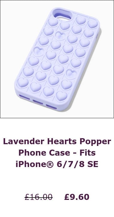 Lavender Hearts Popper Phone Case