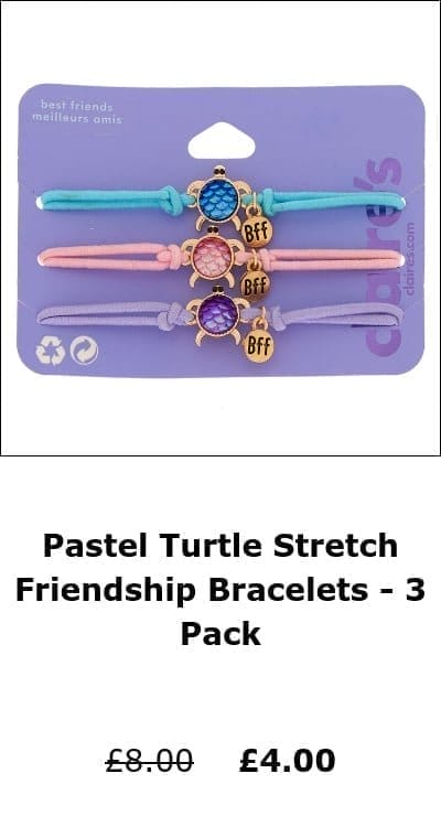 Pastel Turtle Stretch Friendship Bracelets - 3 Pack