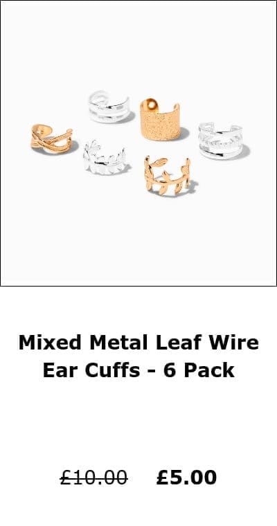 Mixed Metal Leaf Wire Ear Cuffs - 6 Pack