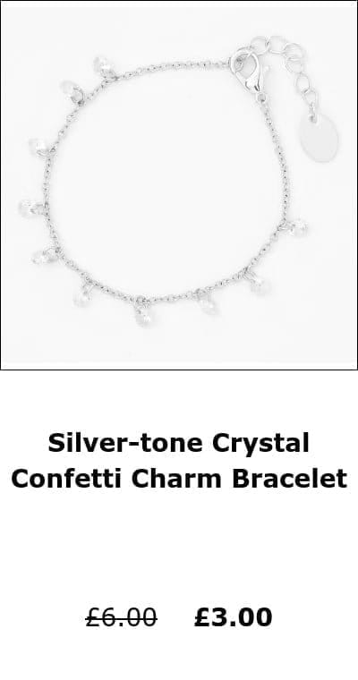 Silver-tone Crystal Confetti Charm Bracelet