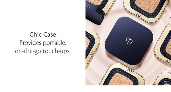 Chic case provides portable, on-the-go touch-ups.