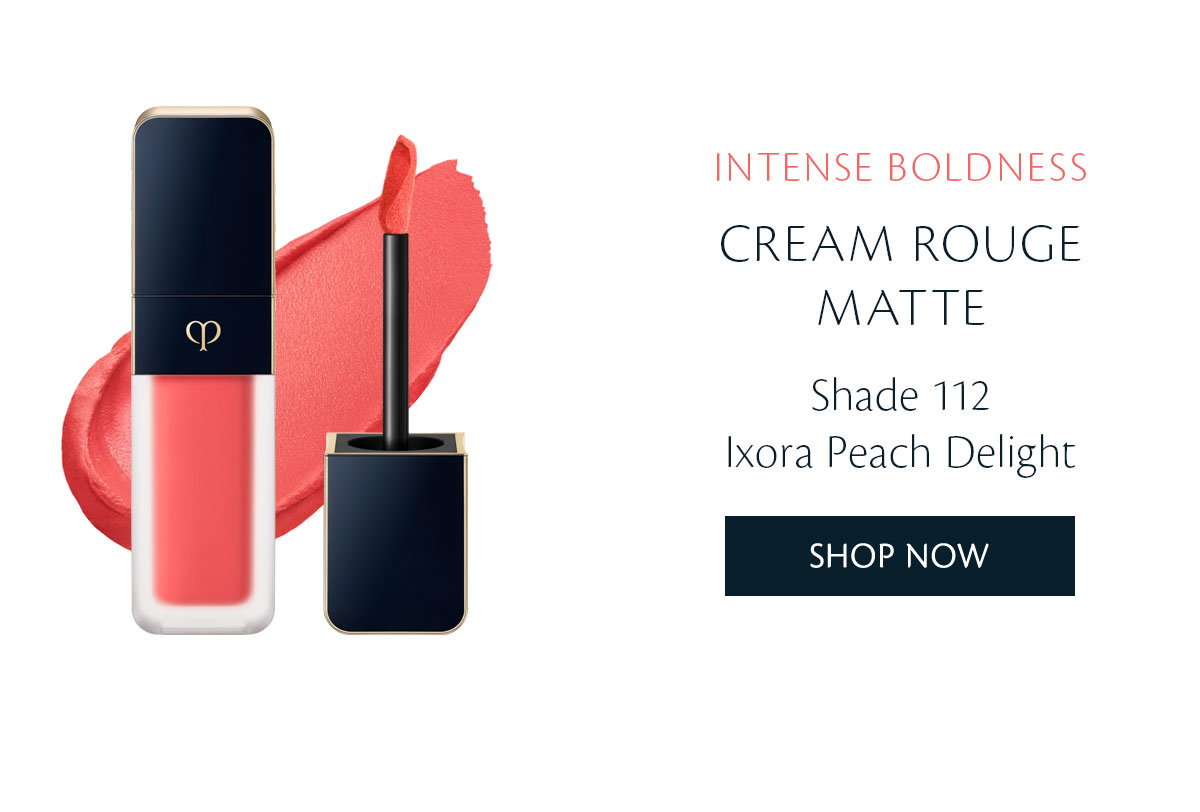 Cream Rouge Matte. Shade 112 - Ixora Peach Delight. Shop Now.