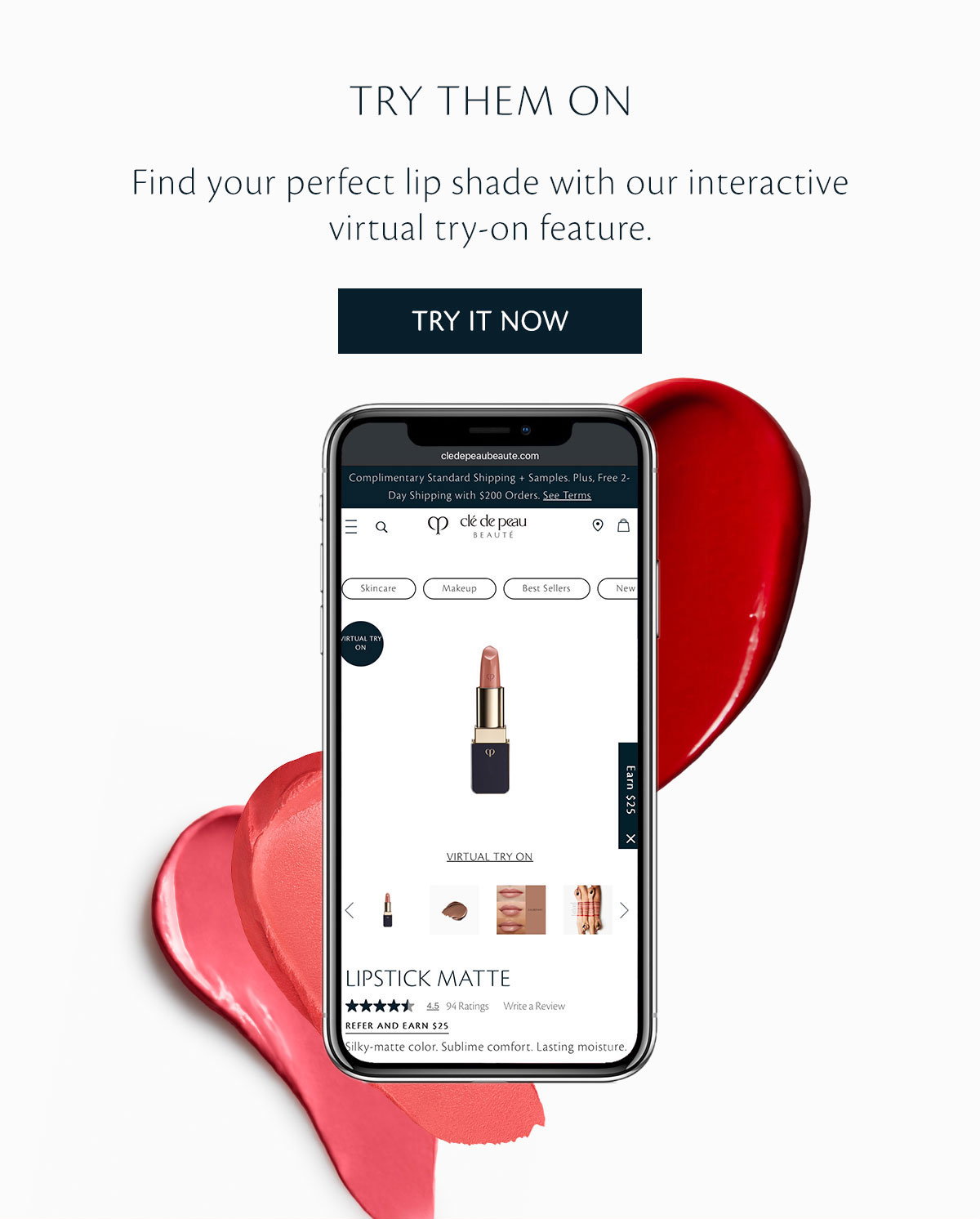 Try them on. Find your perfect shade with our virtual try-on feature. Try it now.