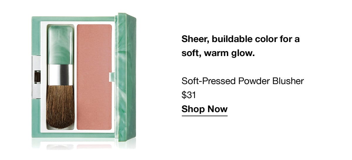 Sheer, buildable color for a soft, warm glow. | Soft-Pressed Powder Blusher \\$31 | Shop Now