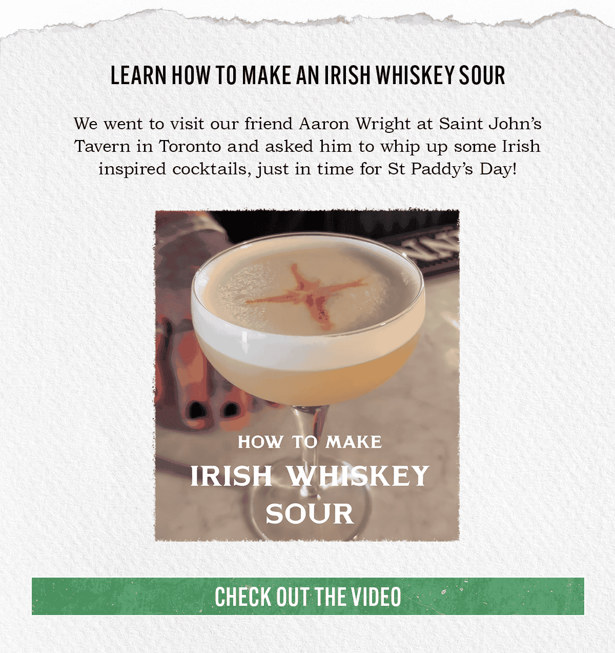 Learn how to make an Irish Whiskey Sour 