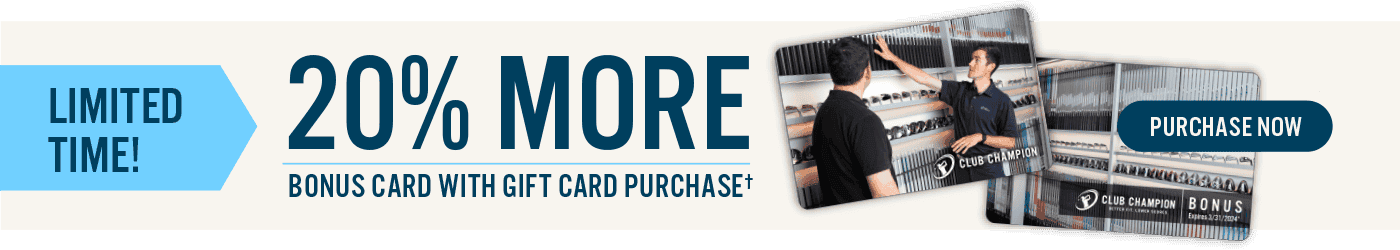 Limited Time! 20% more | bonus card with gift card purchase