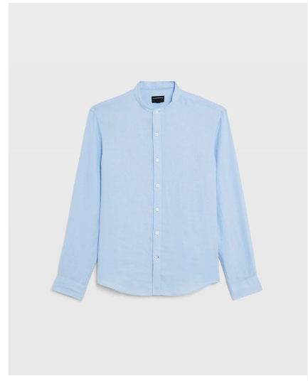 Band Collar Linen Shirt