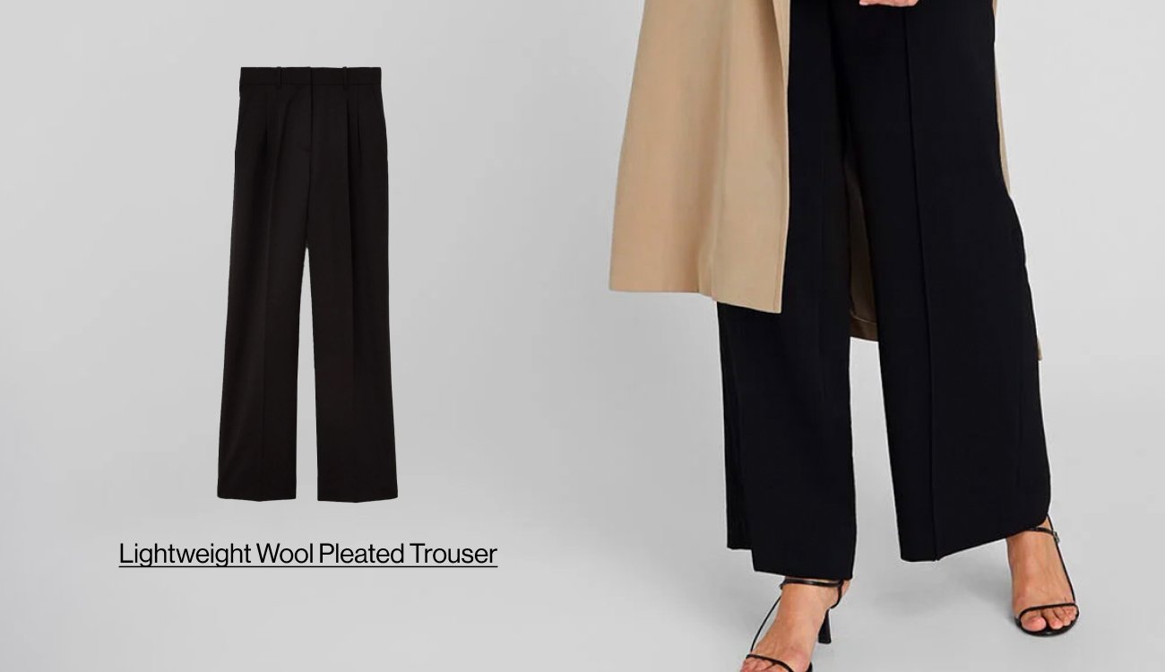 Lightweight Wool Pleated Trouser