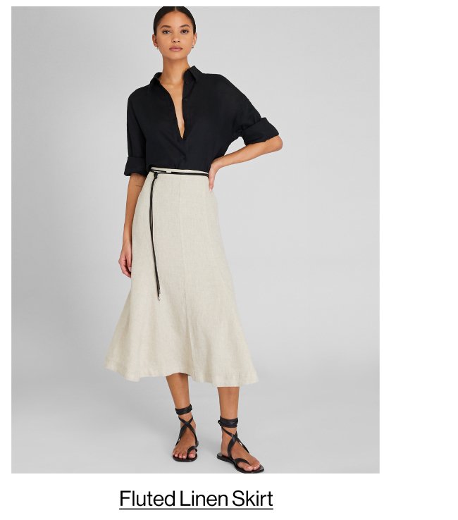 Fluted Linen Skirt