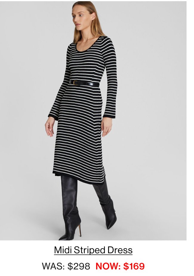 Midi Striped Sweater Dress