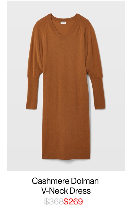 Cashmere Dolman V-Neck Dress