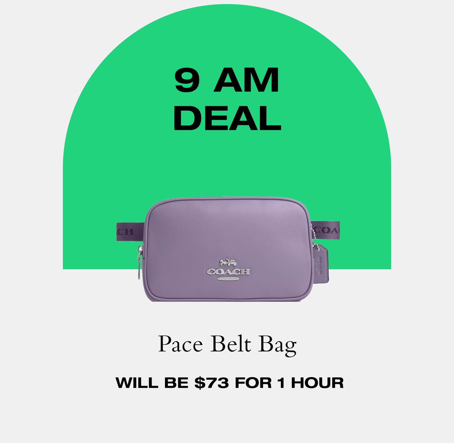 9 AM Deal. Pace Belt Bag. Will be \\$73 For 1 hour