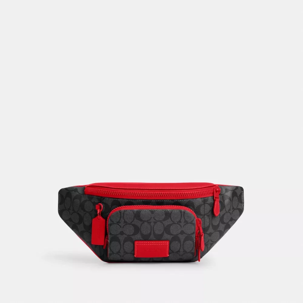 Track Belt Bag In Colorblock Signature Canvas