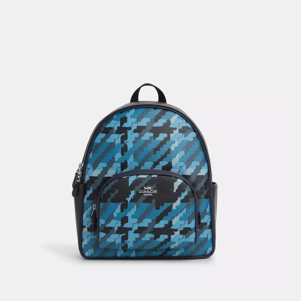 Court Backpack With Graphic Plaid Print